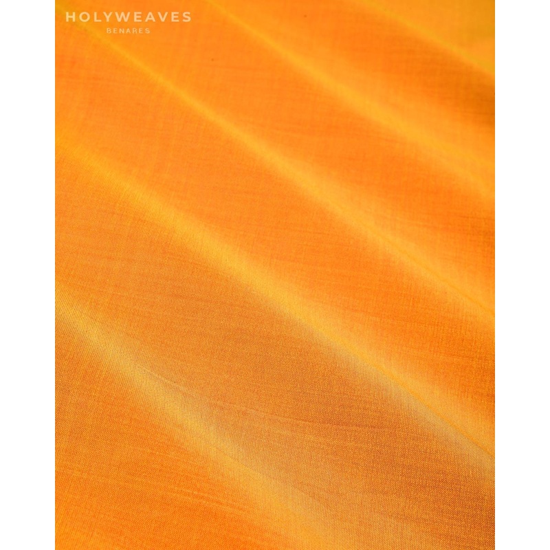 Sunny Orange Banarasi Plain Woven Spun Silk Unisex Fabric