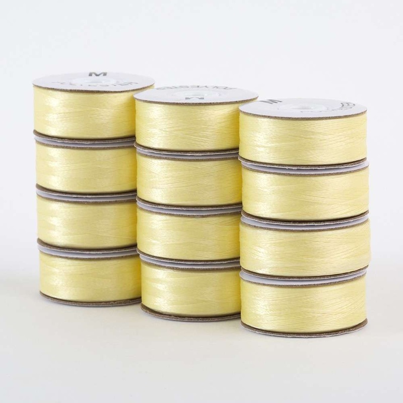 SuperBobs Polyester Bobbin 12pk M-Style Light Yellow