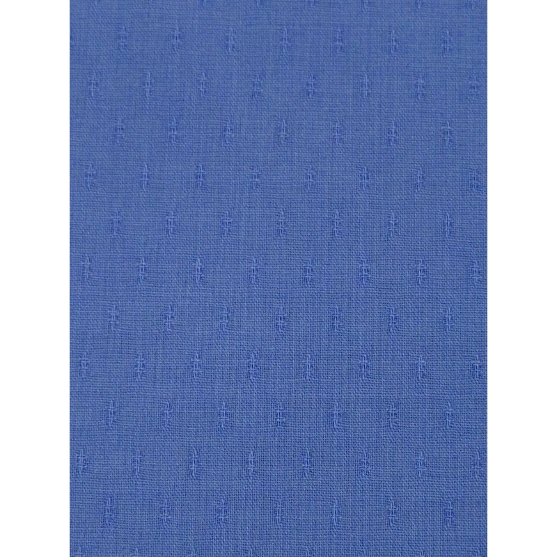SOLD AS IS ONLY - Dark Cornflower Blue Wool/Lycra Leno Dot Stretch Suiting - NY Designer - 59W