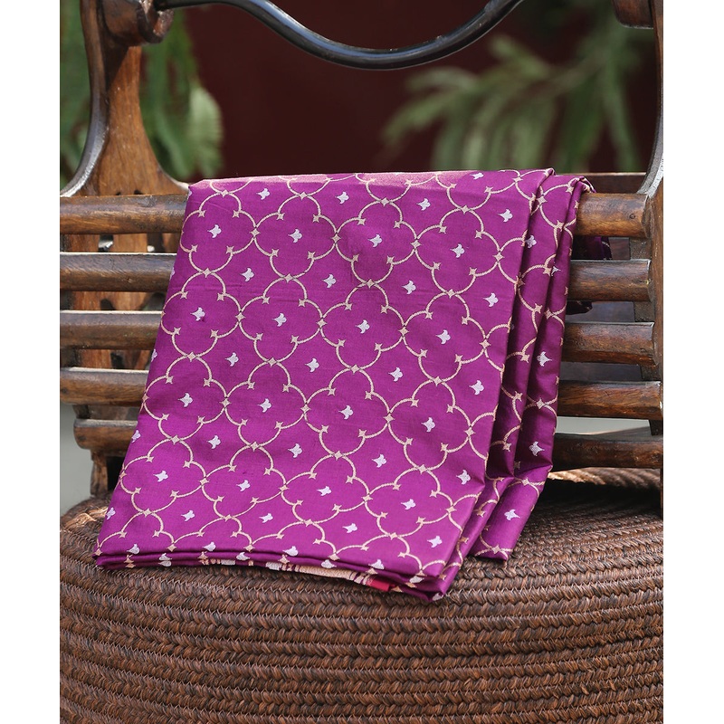 Purple Handloom Cutwork Banarasi Dupatta with Jamdani Weave
