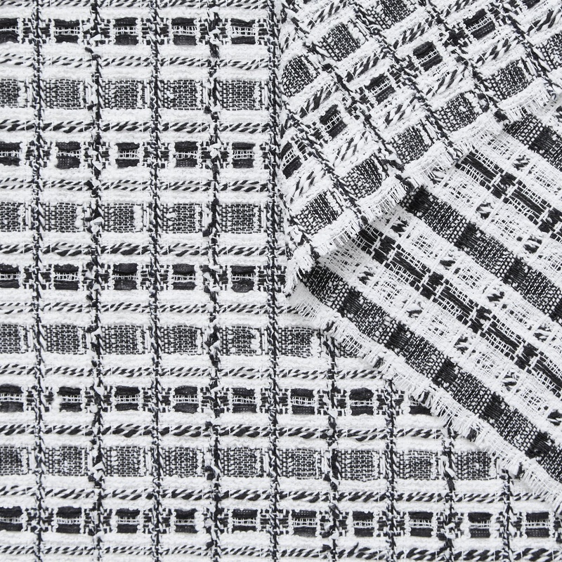 T24P13392 | Mini Check Bicolor Cotton Tweed Black
