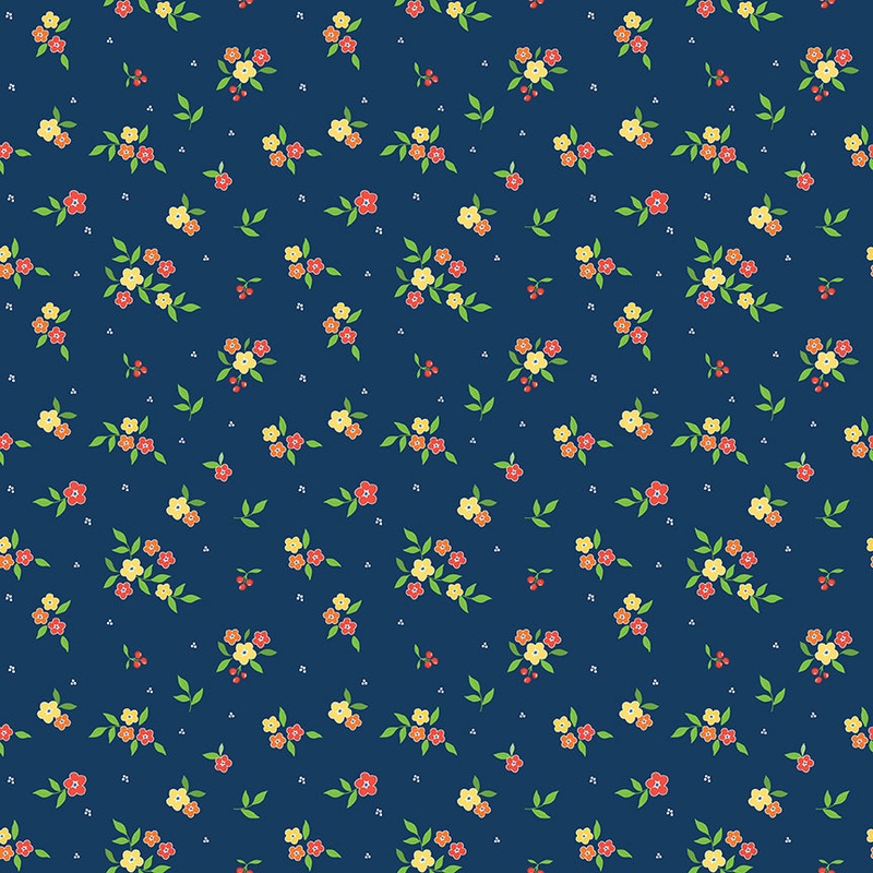 Summer's In Town - Floral - Navy