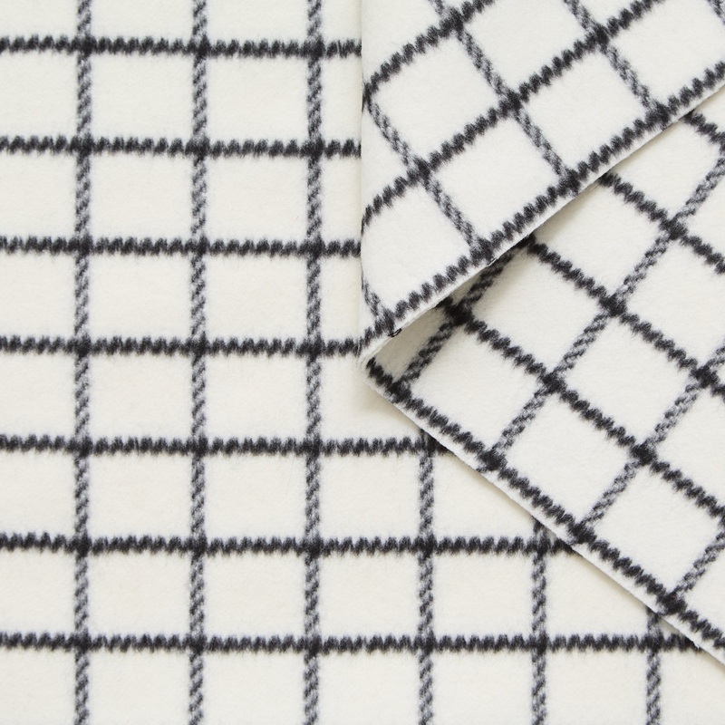 T25M14302 | Splittable Checked Virgin Wool Drap RWS Latte