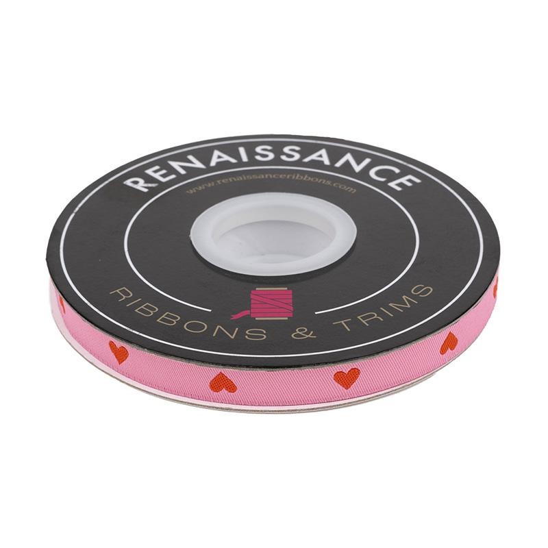 Renaissance Ribbons Heart Ribbon Pink and Orange