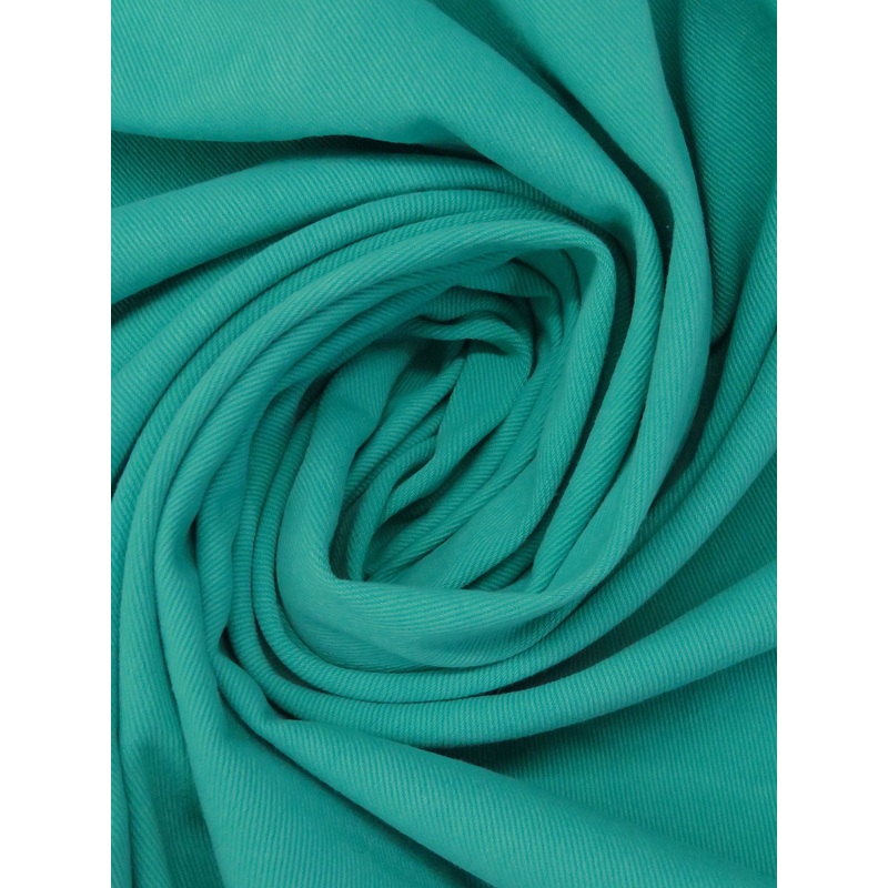 Teal 100% Cotton Washed Denim Twill 55W