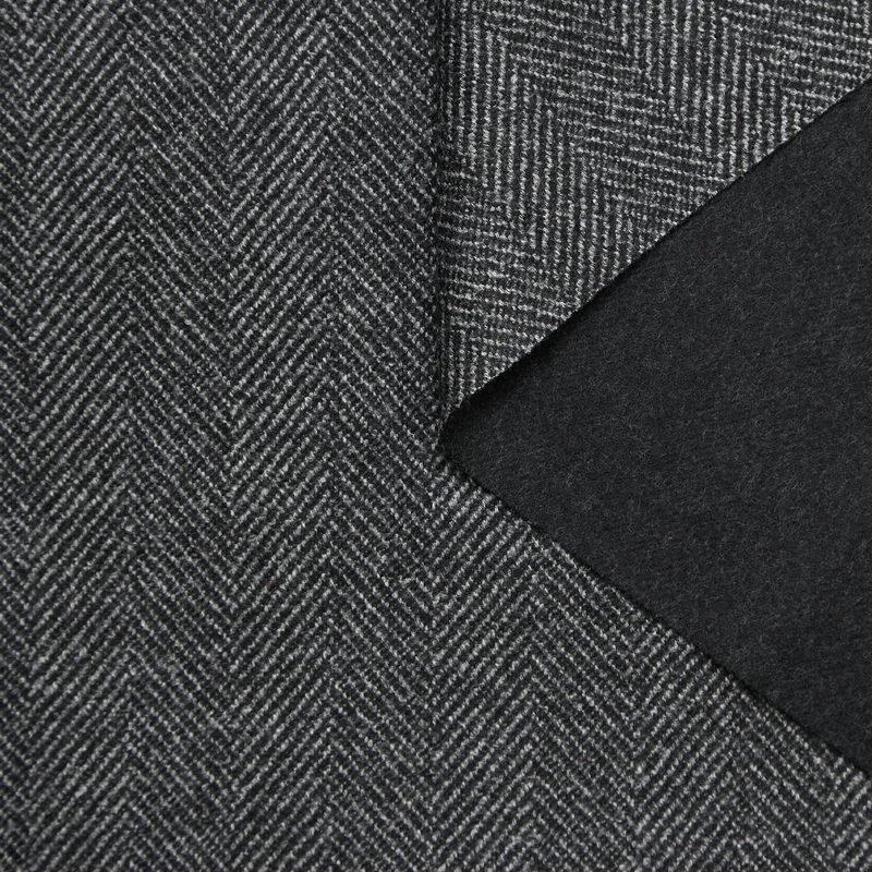 T24A09216 | Wool Herringbone Drap Steeple Gray