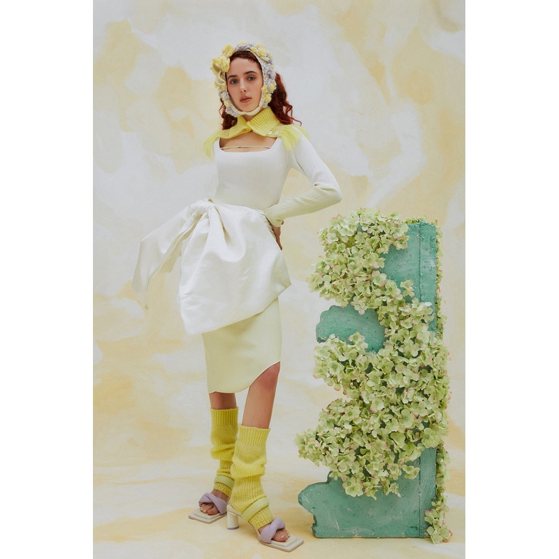 ZI II CI IEN | Asymmetric Gradient Green Dress