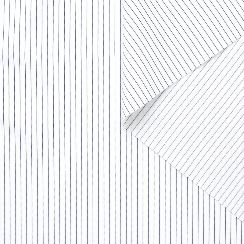 T22A01869 | Striped Herringbone Coton Poplin Brilliant White