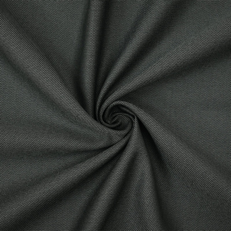 Black-Gray Poly Wool Dobby Woven Shirting Fabric