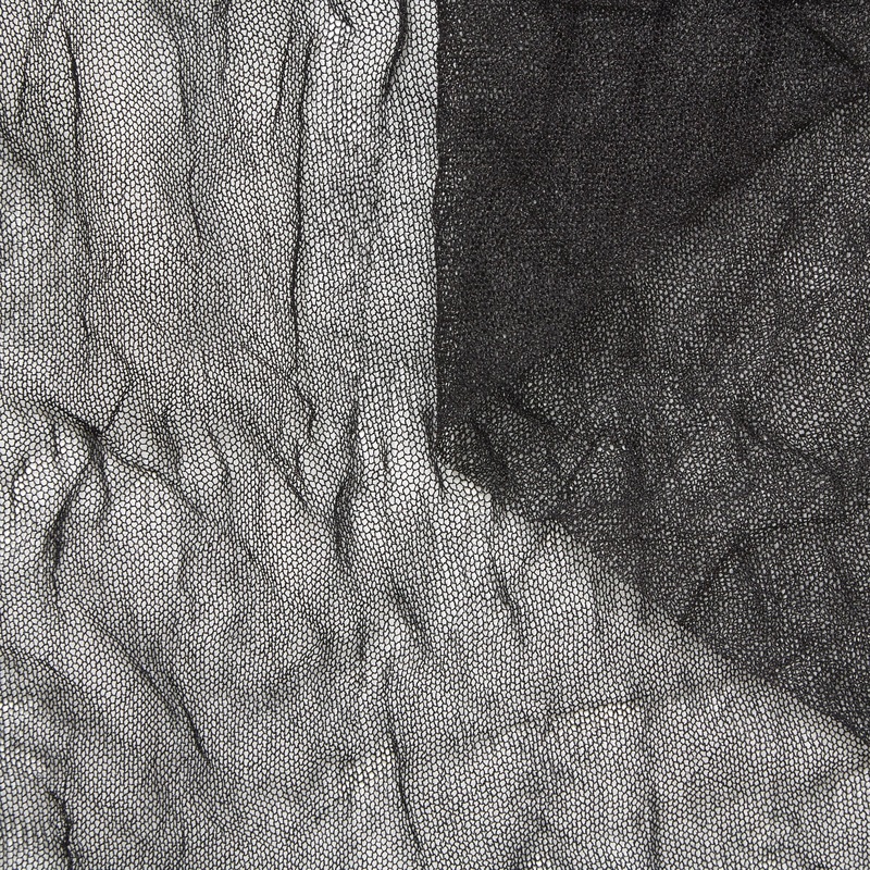T23M05756 | Cotton & Metal Fibers Tulle Black