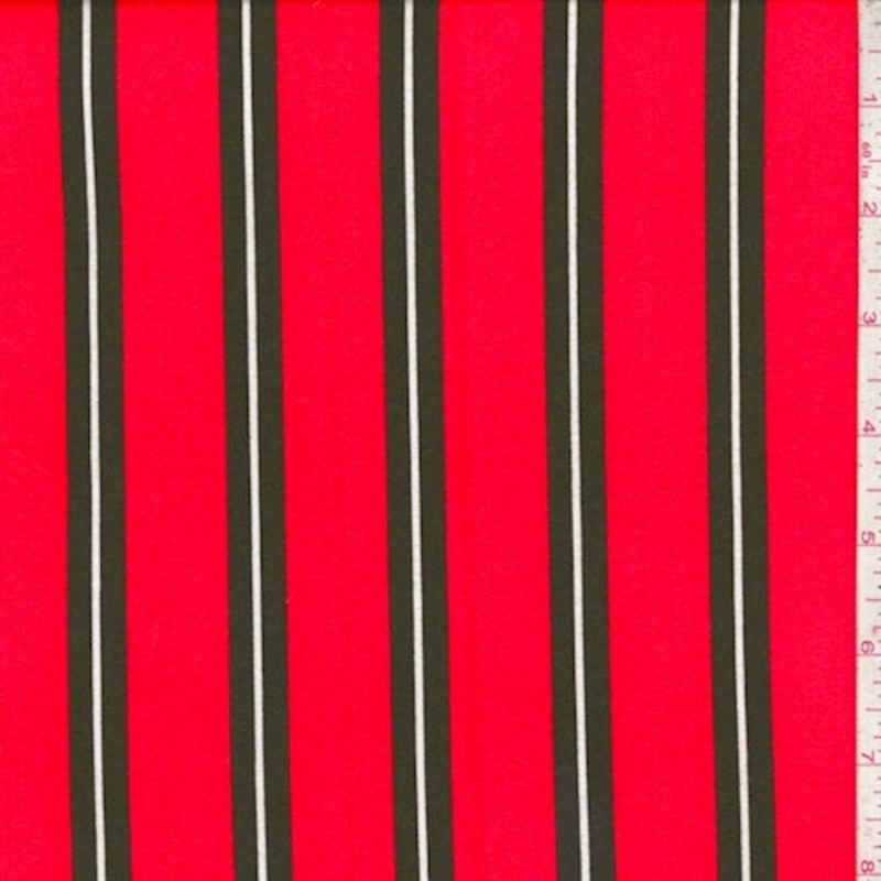 Red/Black Stripe Double Brushed Jersey Knit Fabric