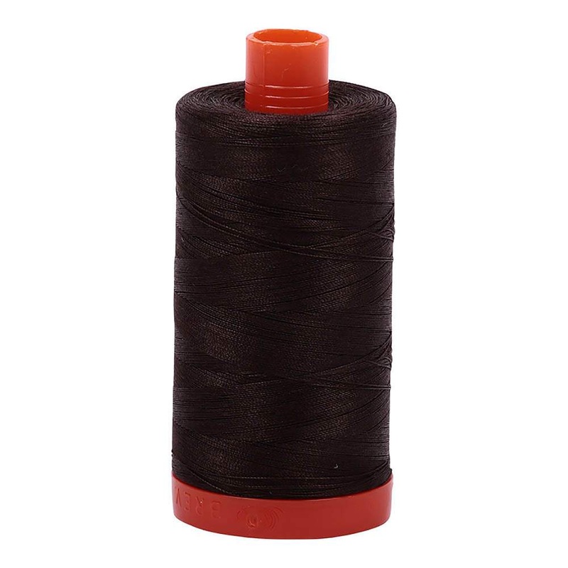 Very Dark Bark 50wt Aurifil 100% Cotton Mako Thread Large Spool 1,422 yards