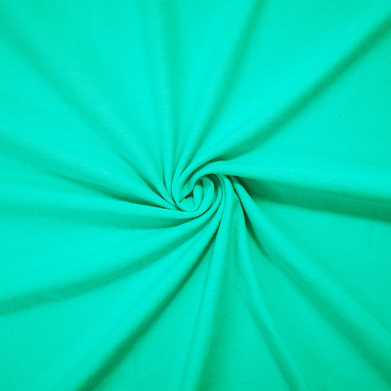 Aqua Blue Green Solid Cotton Spandex Knit Fabric - 10 oz - Reorderable