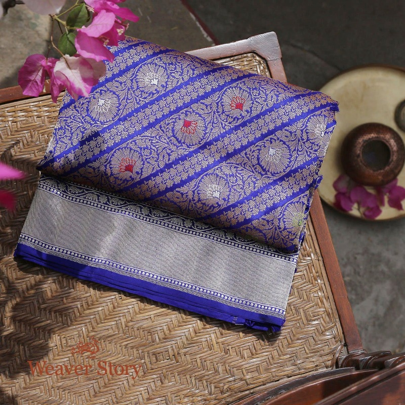 Handloom Purple Aada Kimkhab Dupatta