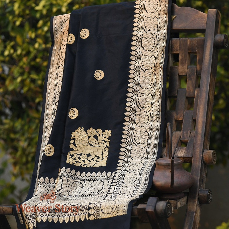 Handloom Black Chand Boota Dupatta