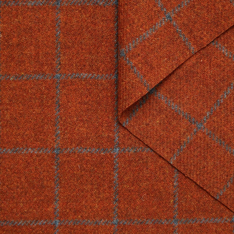 T24Q06551 | Fire Retardant Virgin Wool Windowpane Bombay Brown