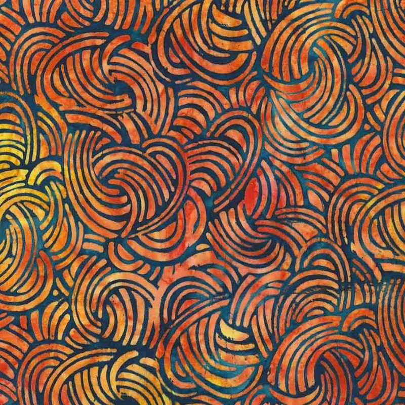Robert Kaufman - Artisan Batiks: Energy Geos - Swirls - Pimento - Yardage