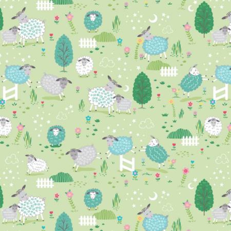 Sweet Little Lamb Little Lamb Scenic Green 14964-44