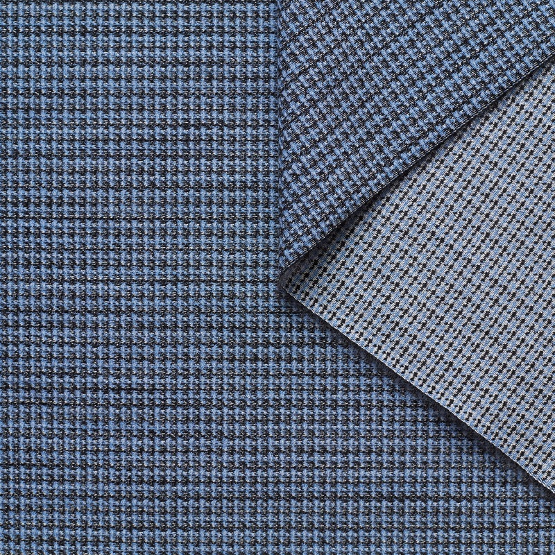 T21C00616 | Microcheck Wool and Silk Suiting Bluefin