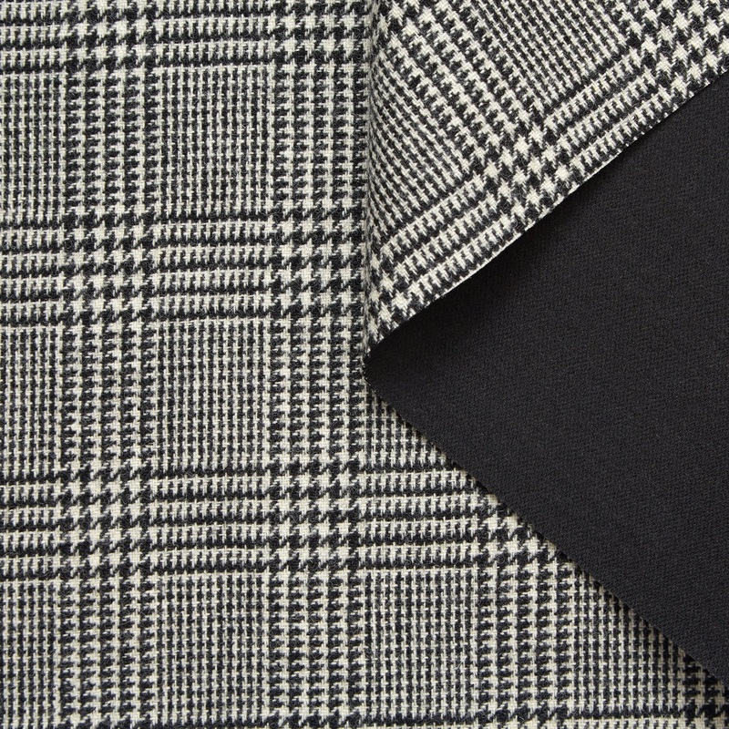 T23A05609 | Fused Prince of Wales Wool Suiting Black