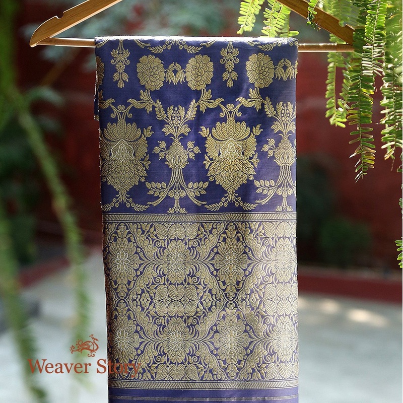 Handloom Purple Banarasi Jangla Dupatta