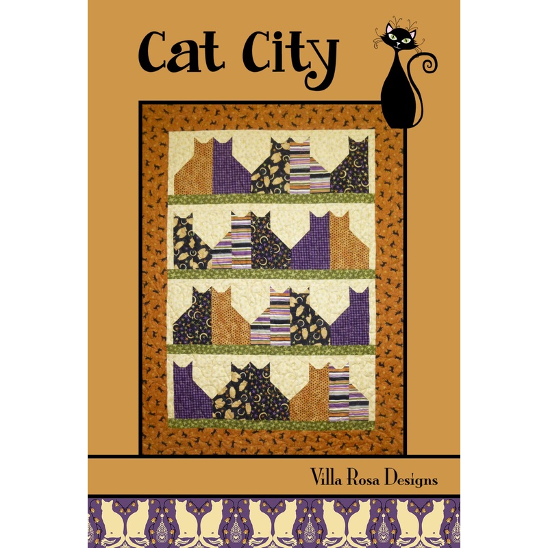 Cat City Quilt Pattern Only By Villa Rosa Designs Size 42" x 56"