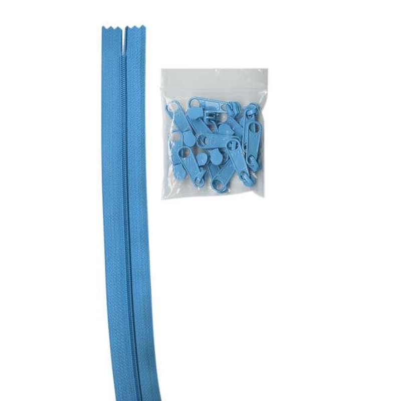 Zippers by the Yard Parrot Blue