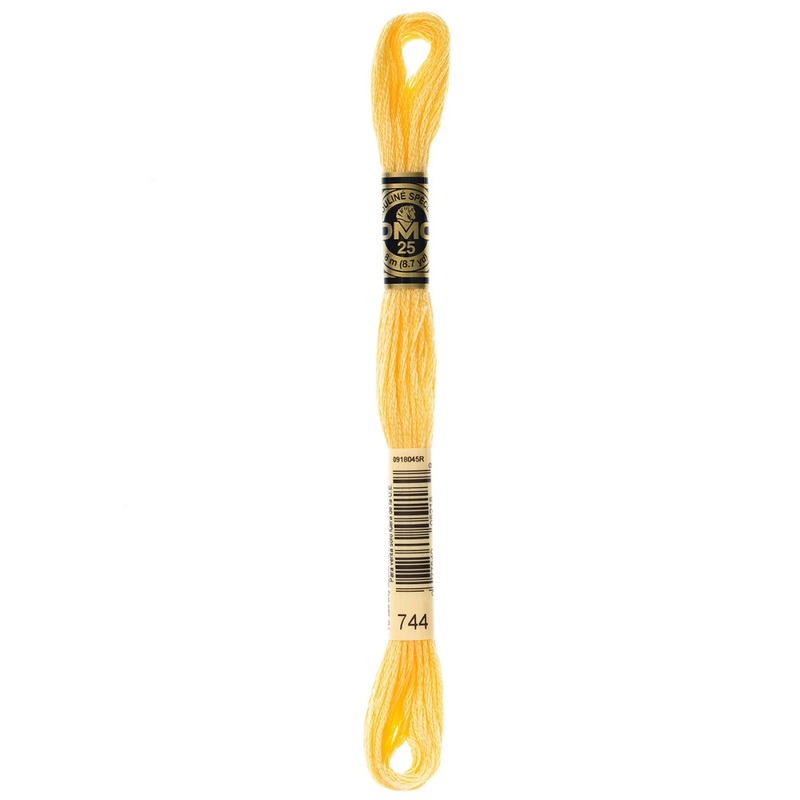 DMC 744 Pale Yellow 6 Strand Embroidery Floss DMC #117UA-744