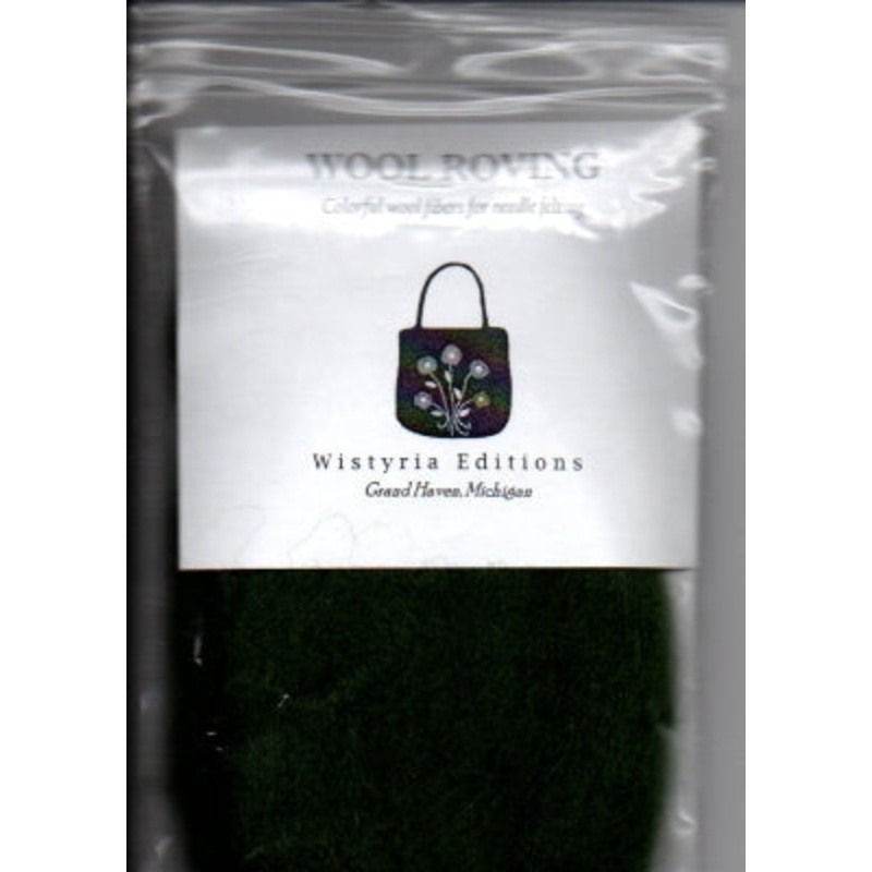 Wool Roving - Forest Green w1008r