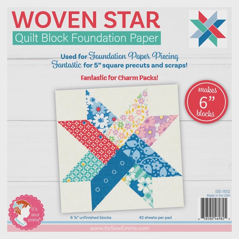 Woven Star Quilt Block Foundation Paper 6 Inches - ISE-7012