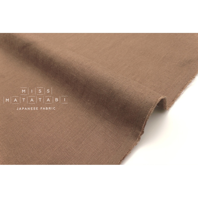 100% brushed linen - cocoa