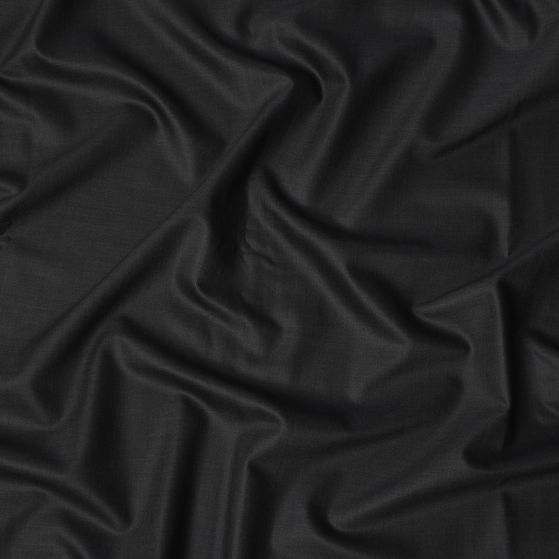 Dark Charcoal Super 170s Wool & Silk Suiting Fabric, 150 cm Width, 3.75 Mtrs Piece, Loro Piana Premium Cloth, Made In Italy-D26806