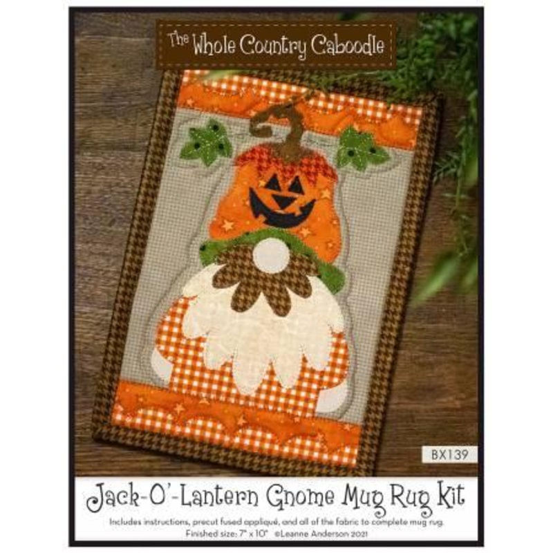 Jack O Lantern Gnome Mug Rug Precut Fused