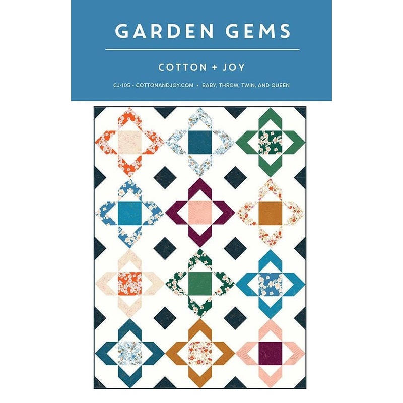 Garden Gems Printed Pattern Only CJ 105 by Cotton and Joy in five sizes