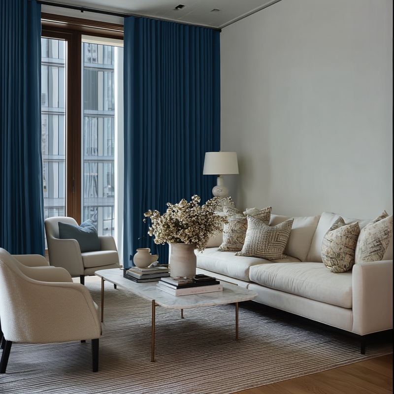Peacock Linen Soundproof Curtains with Multitape Noise Cancelling & Noise Reducing Design
