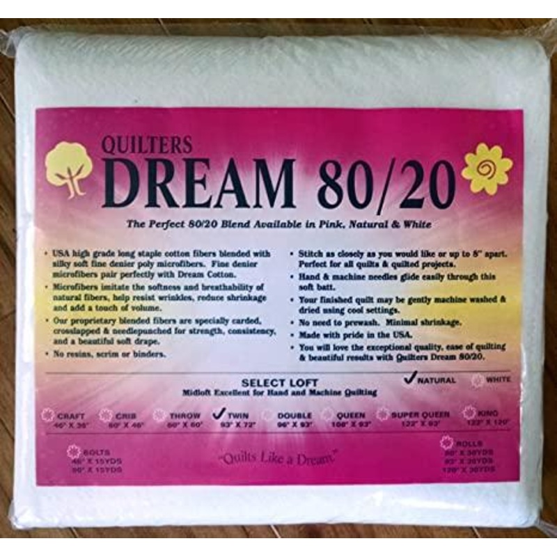 Quilter's Dream Natural 80/20 Twin 93" x 72 "