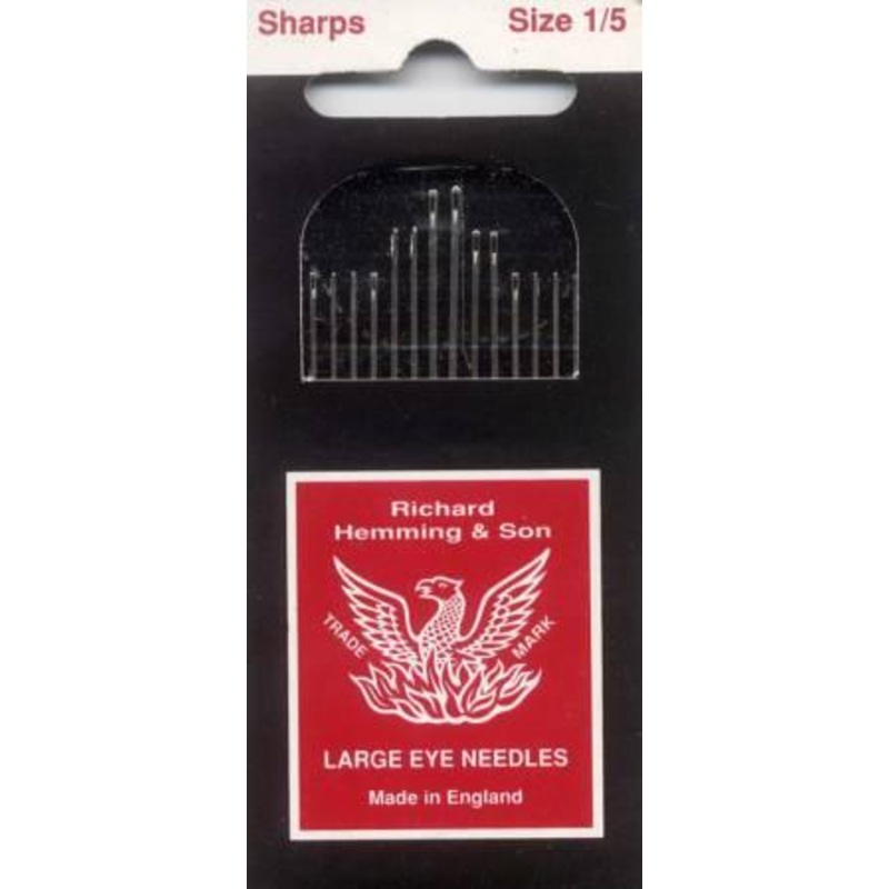 Richard Hemming Sharps Needle Assorted Sizes 1/5 20ct HW210-1-5