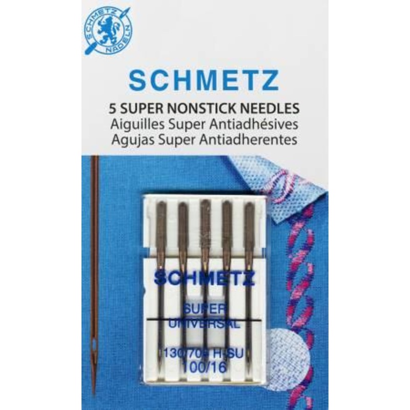 Schmetz Super Nonstick Needle 5ct, Size 100/16