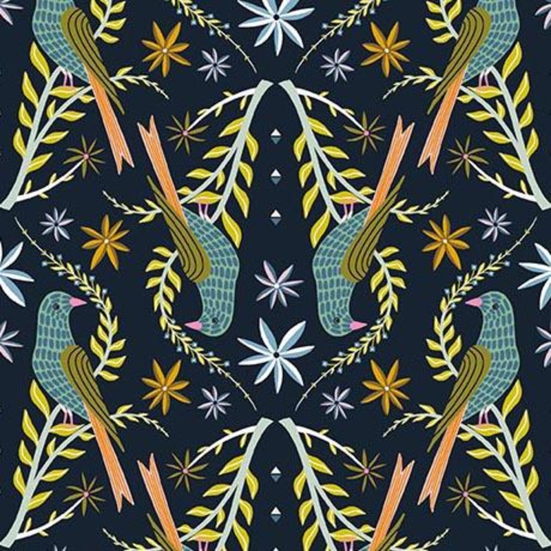 Serenade - Perched Birds - Midnight 2710-31524-W