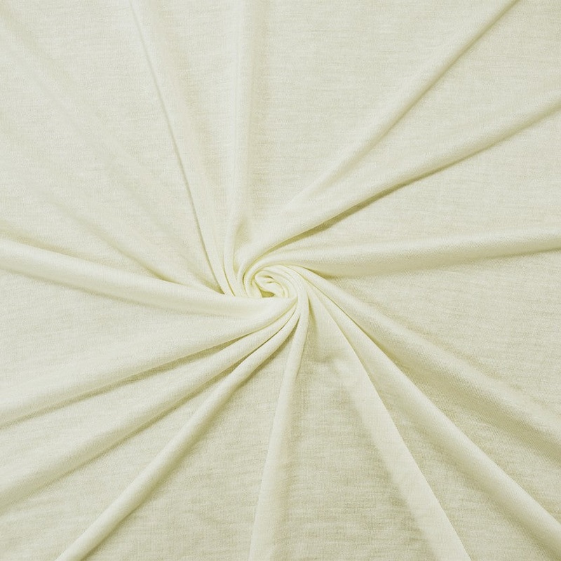 White Cotton Stretch Spandex Jersey Knit Fabric