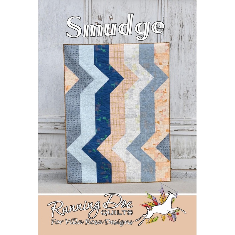 Smudge Quilt Pattern Card by Running Doe Quilts for Villa Rosa Designs finished size 52" x 70"
