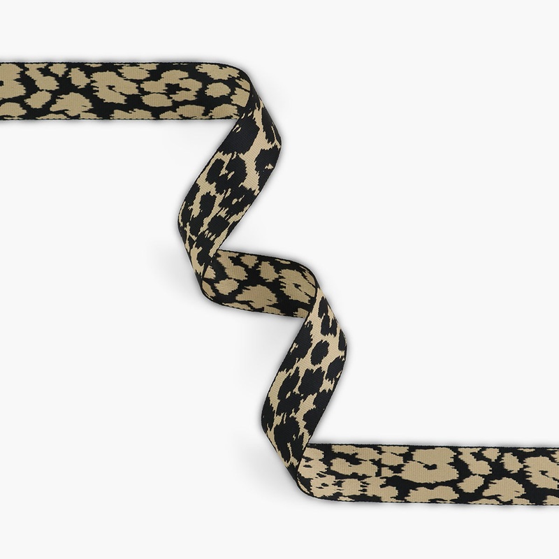 1-1/2" Striped Leopard Webbing