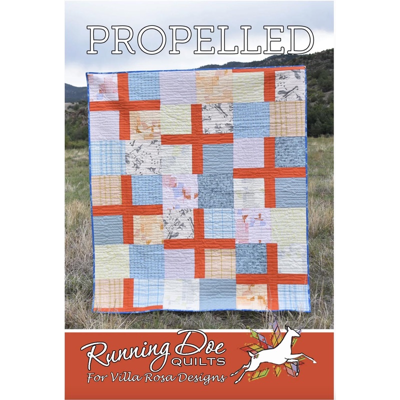 Propelled Quilt Pattern Card by Running Doe Quilts for Villa Rosa Designs finished size 63" x 74"