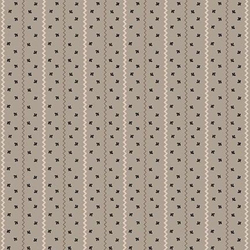 Quiet Grace Sprigged Stripe - Gray