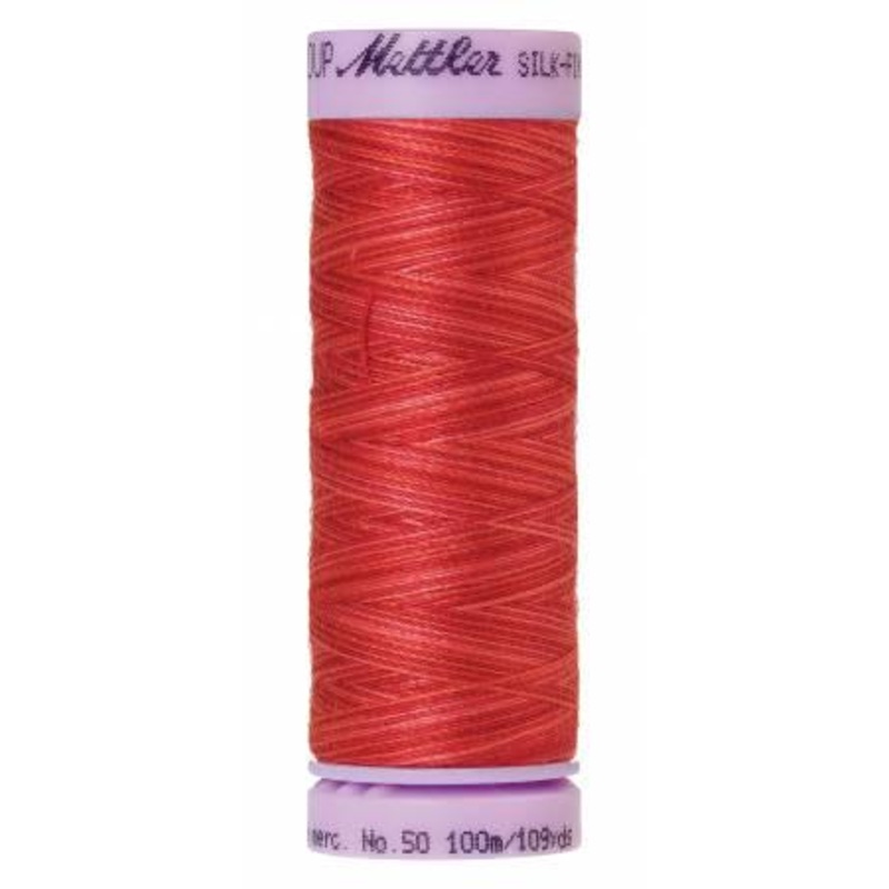 Silk-Finish Strawberry 50wt 100M Variegated Cotton Thread - 9075-9848