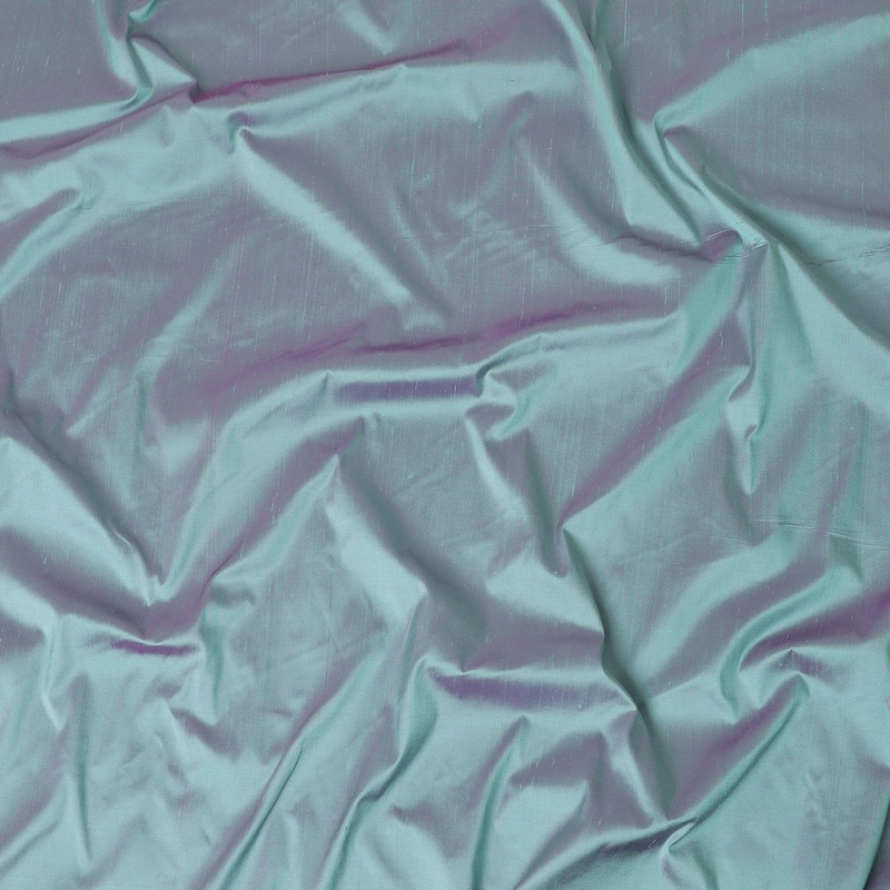 Tiffany blue plain premium pure raw silk fabric-D12049