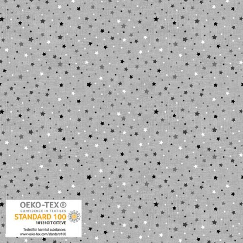 Quilting Rainbow Stars - Light Grey