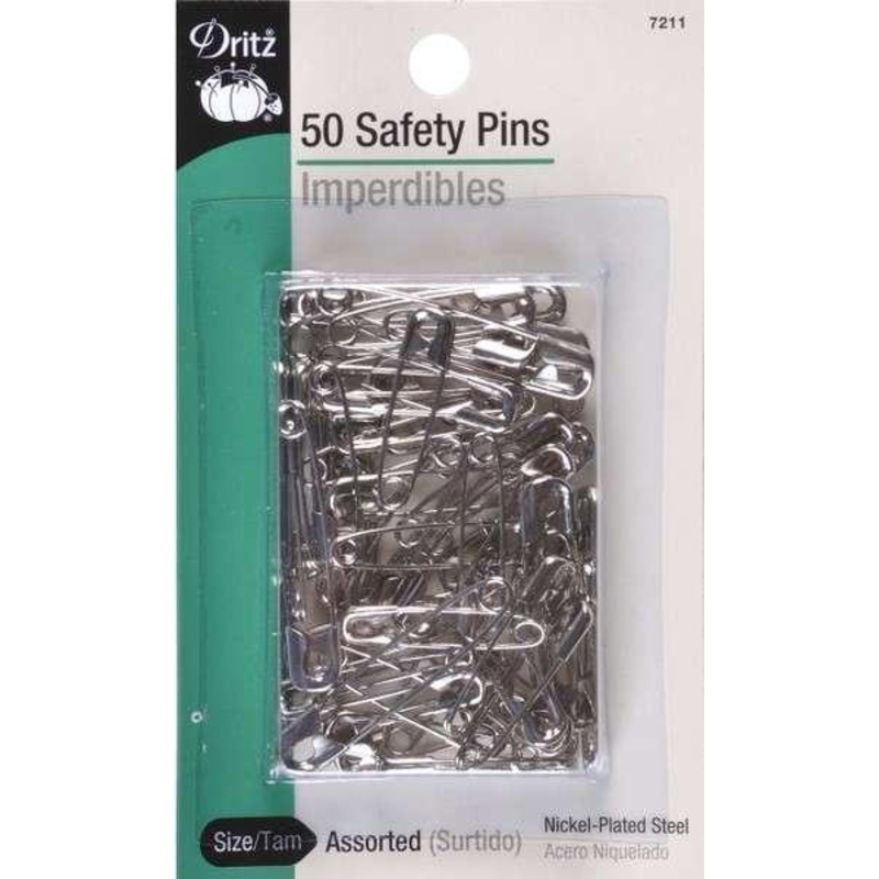 Safety Pin Nickel Size 1/2 50ct