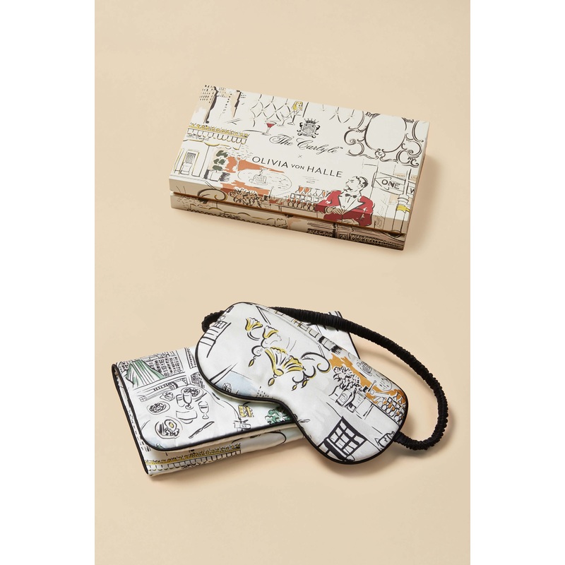 Audrey Carlyle Ivory Eye Mask in Silk Satin