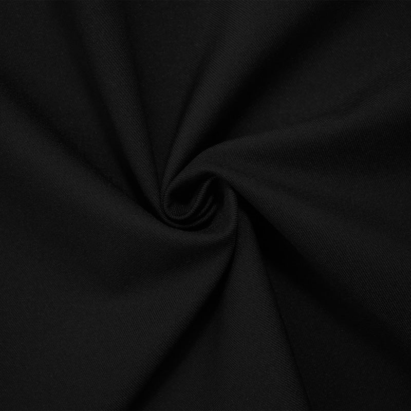 Black Wool-Poly Solid Twill Woven Suiting Fabric
